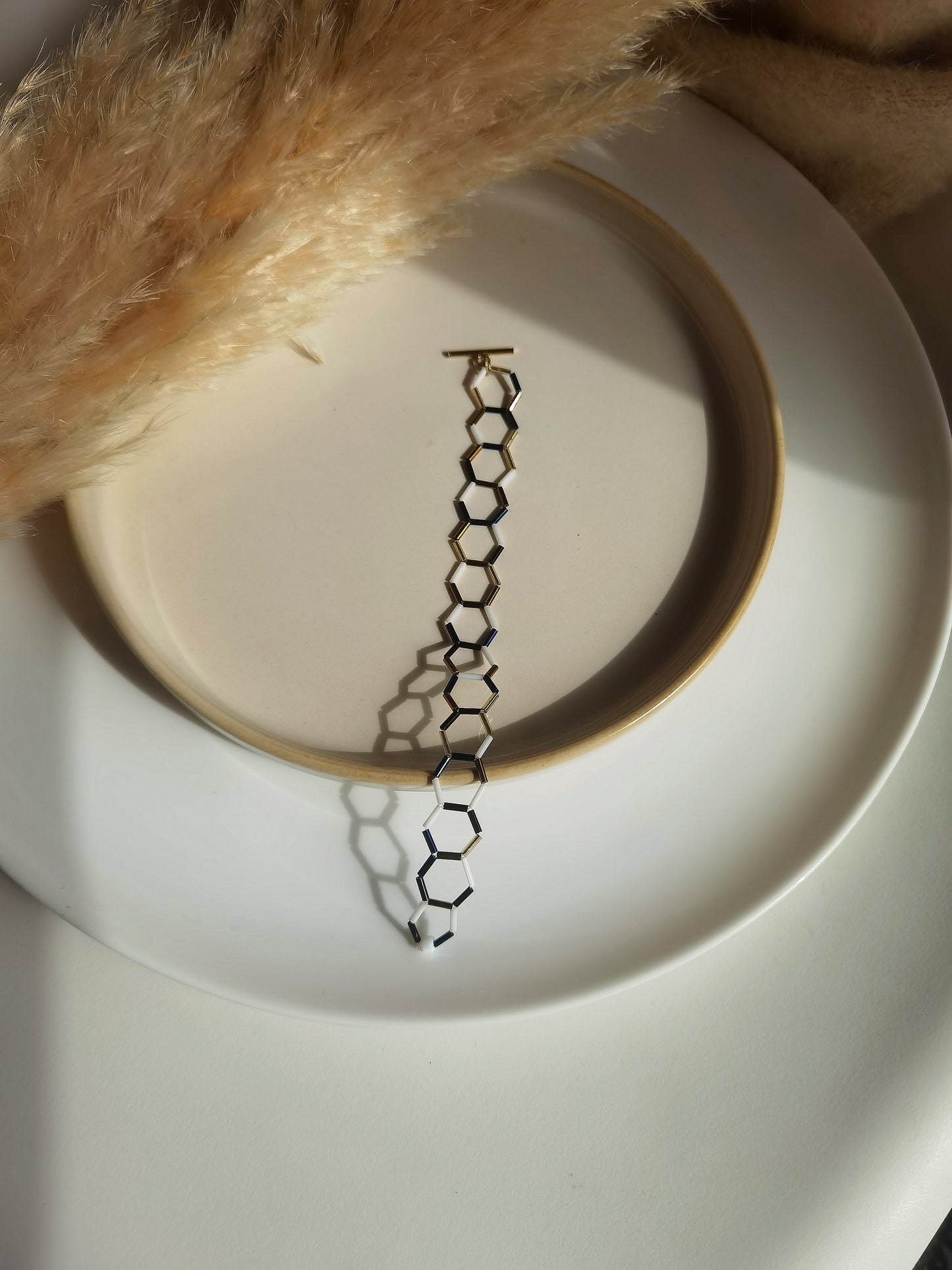 Multicolor tube bead bracelet and white tube bead Bracelet set