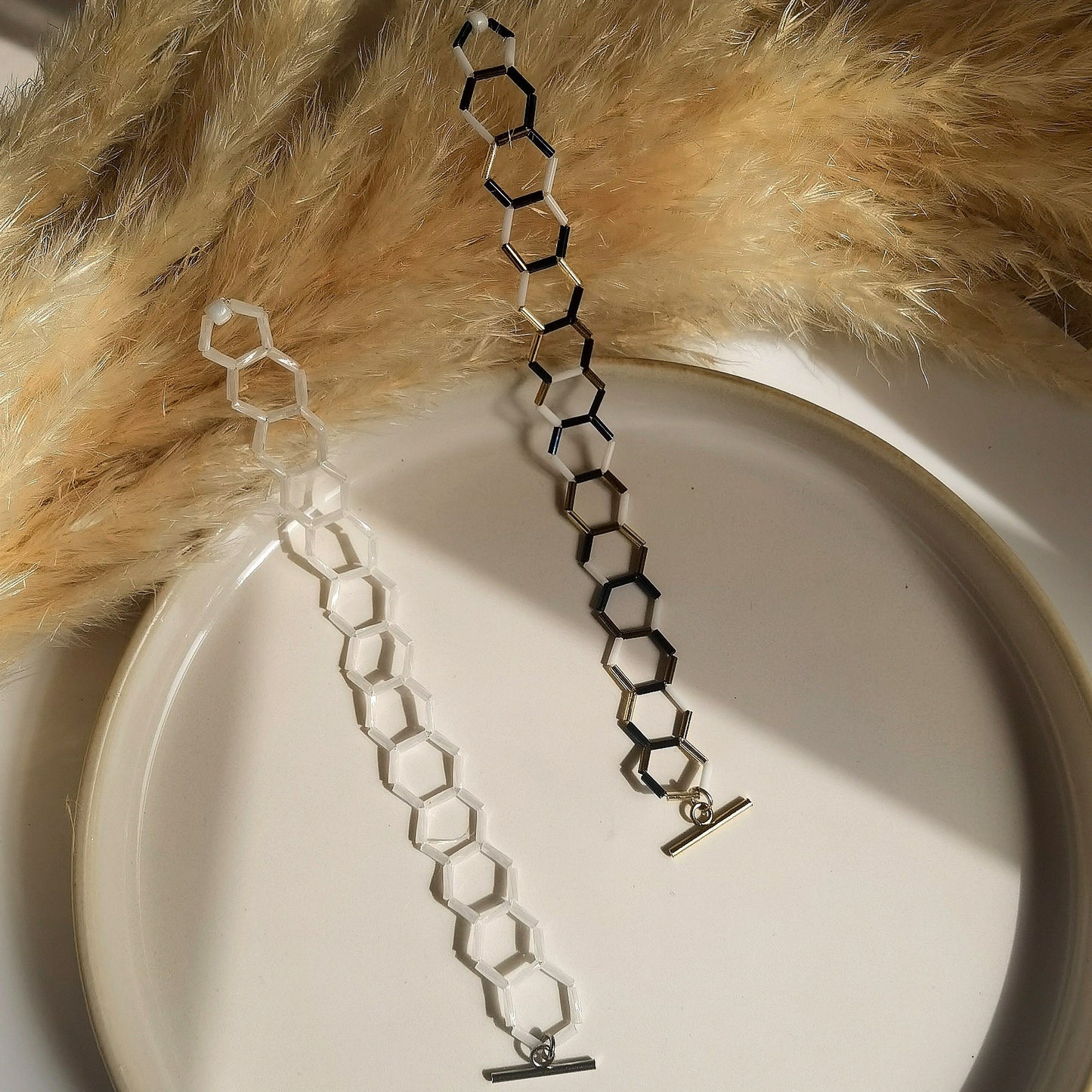 Multicolor tube bead bracelet and white tube bead Bracelet set