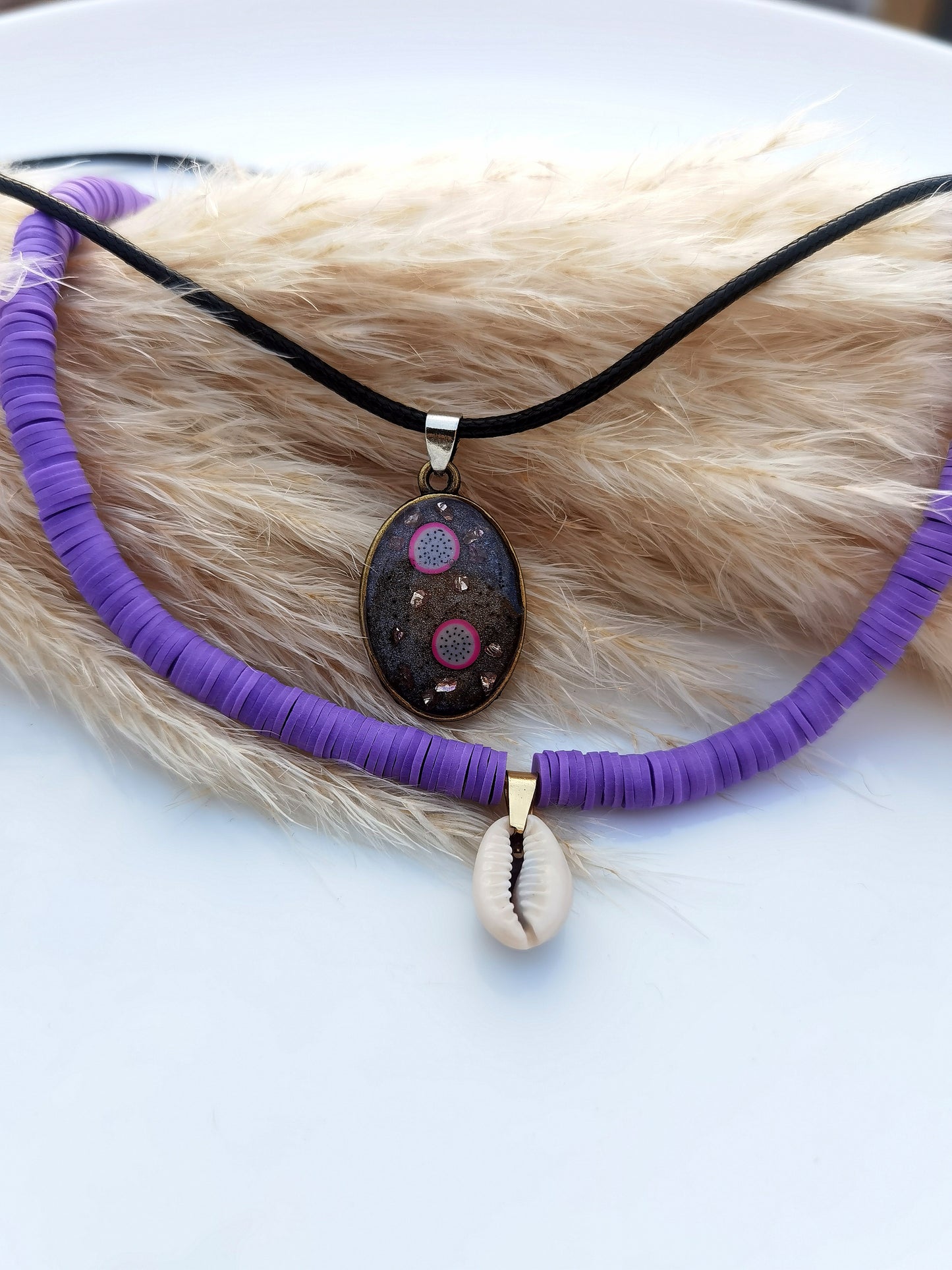 Set of Necklaces, purple passion