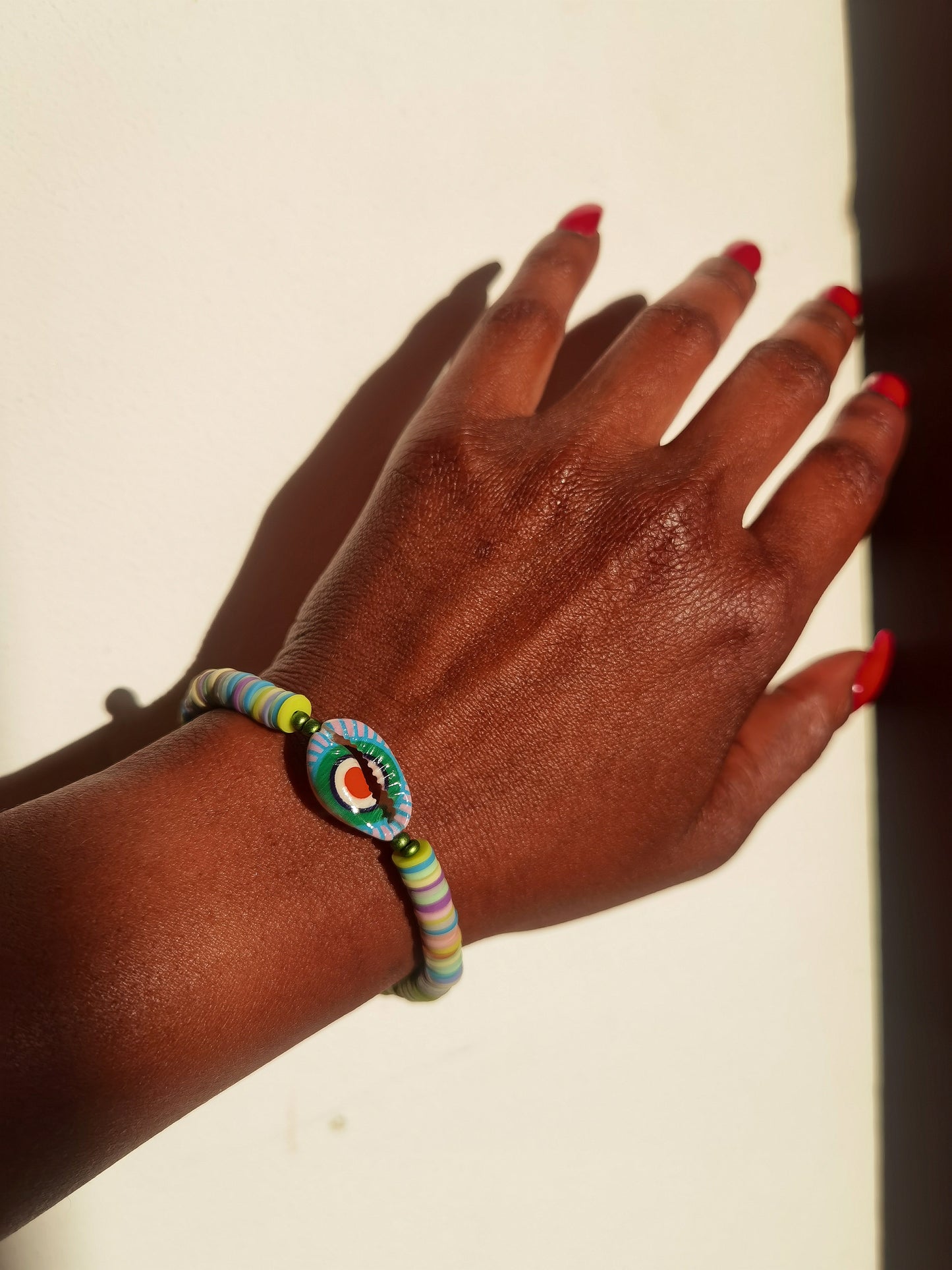 "Adjustable Colorful Bracelet with Central Eye"