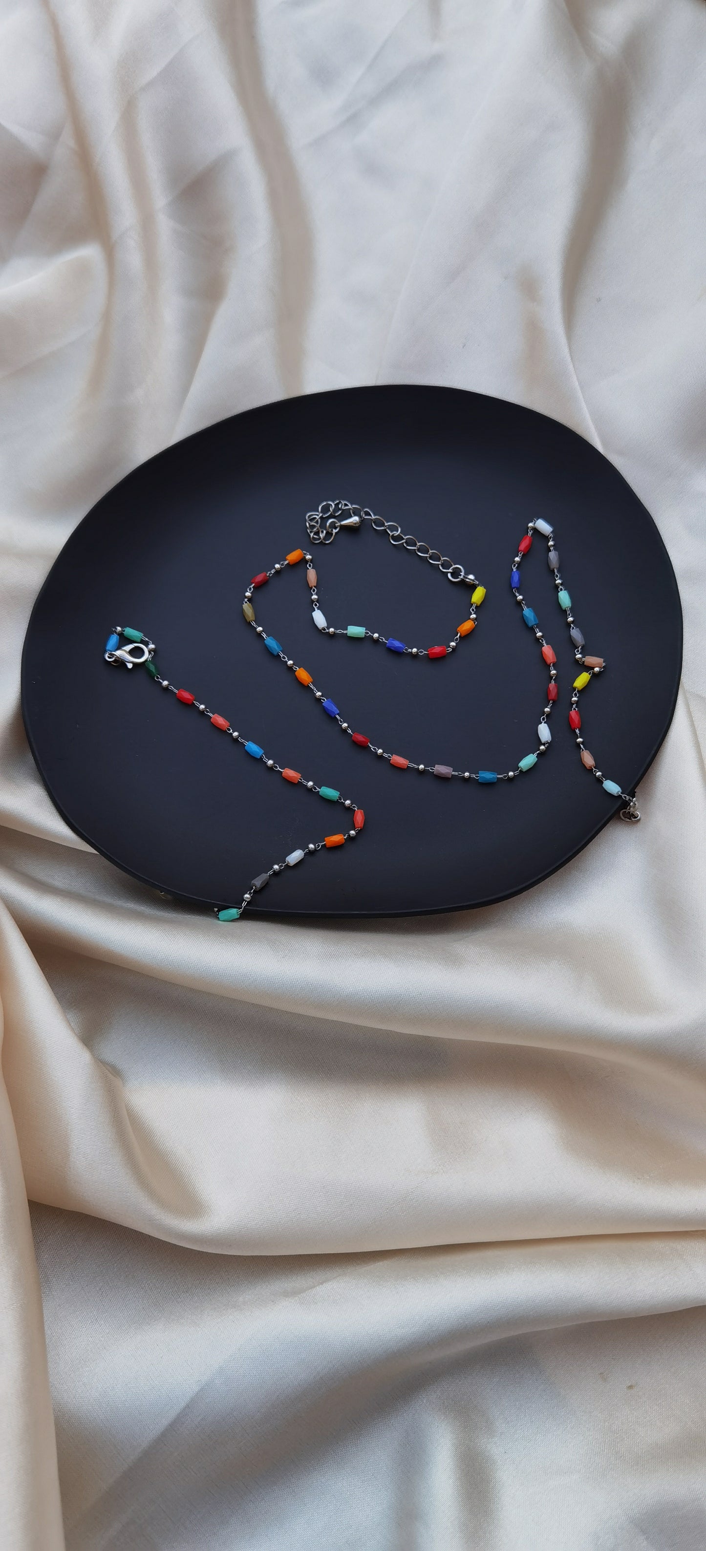 Multicolor bracelet and necklace set