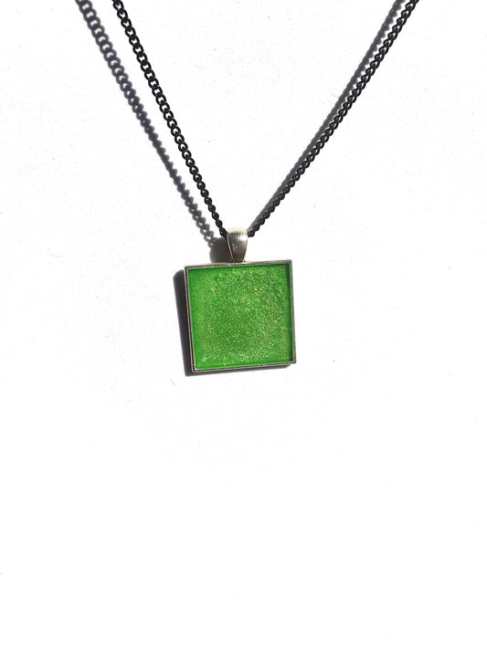 Square Green pendant Chain