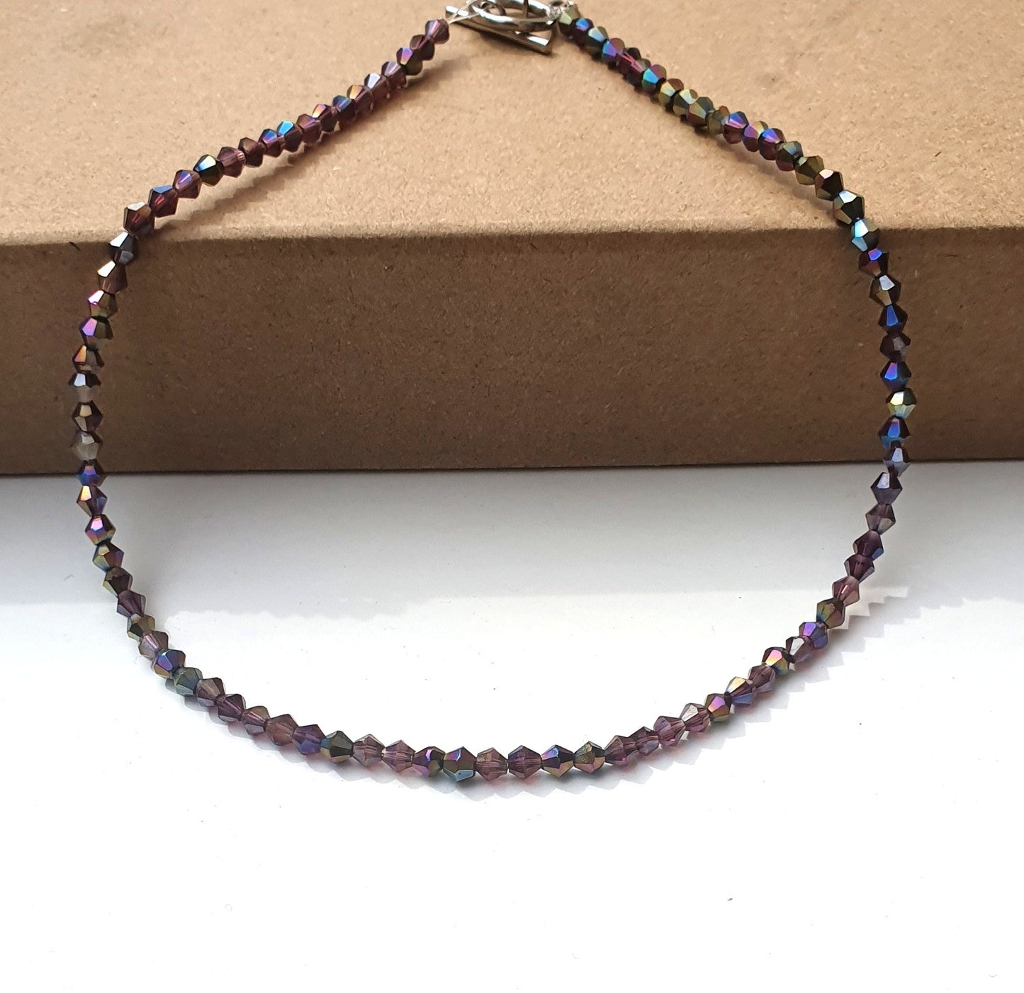 Rainbow Crystal bead bracelet and necklace set