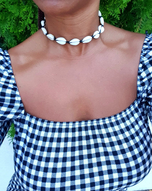 Adjustable Cowrie Shell Pearl Necklace