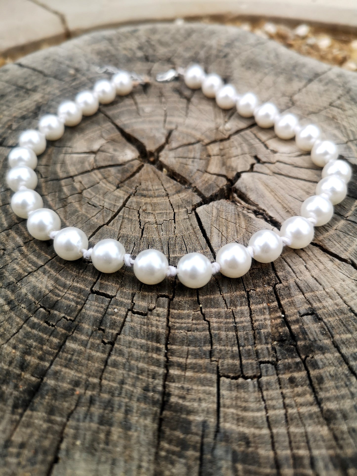 Adjustable Pearl Necklace With Knots