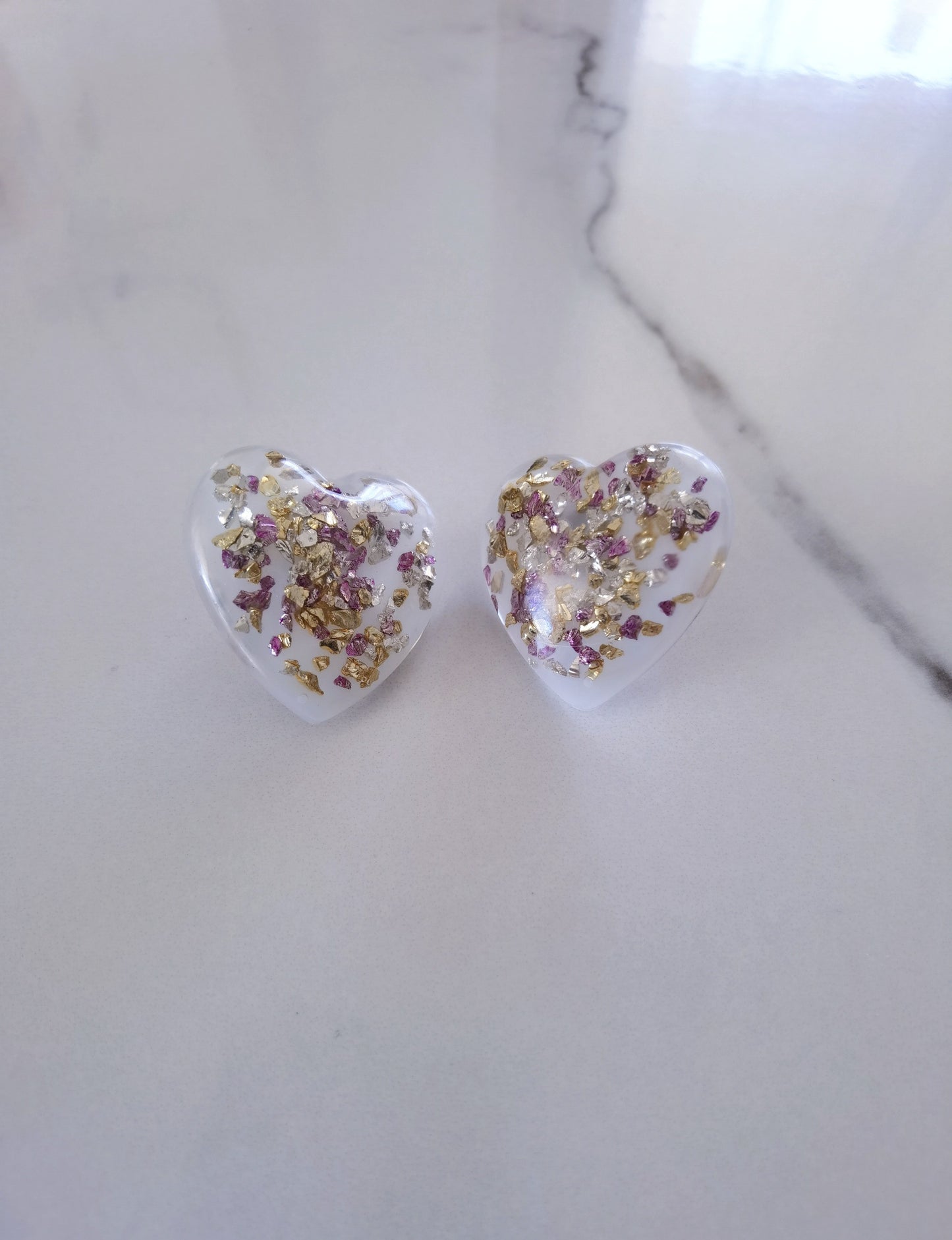 Fireworks heart earrings