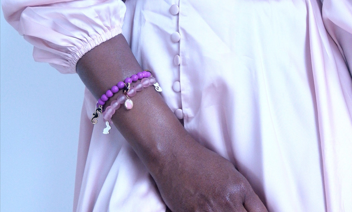Rose and Violeta Bracelets Pearls Set