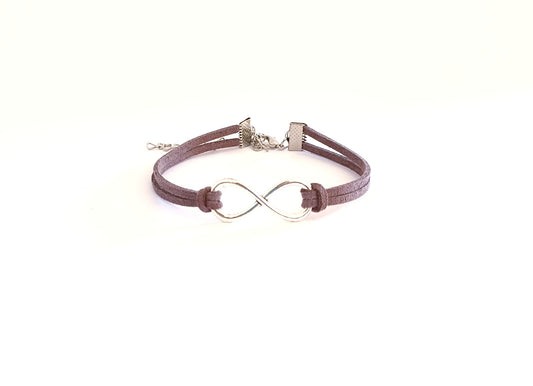 Bracelet cordon suédine gris